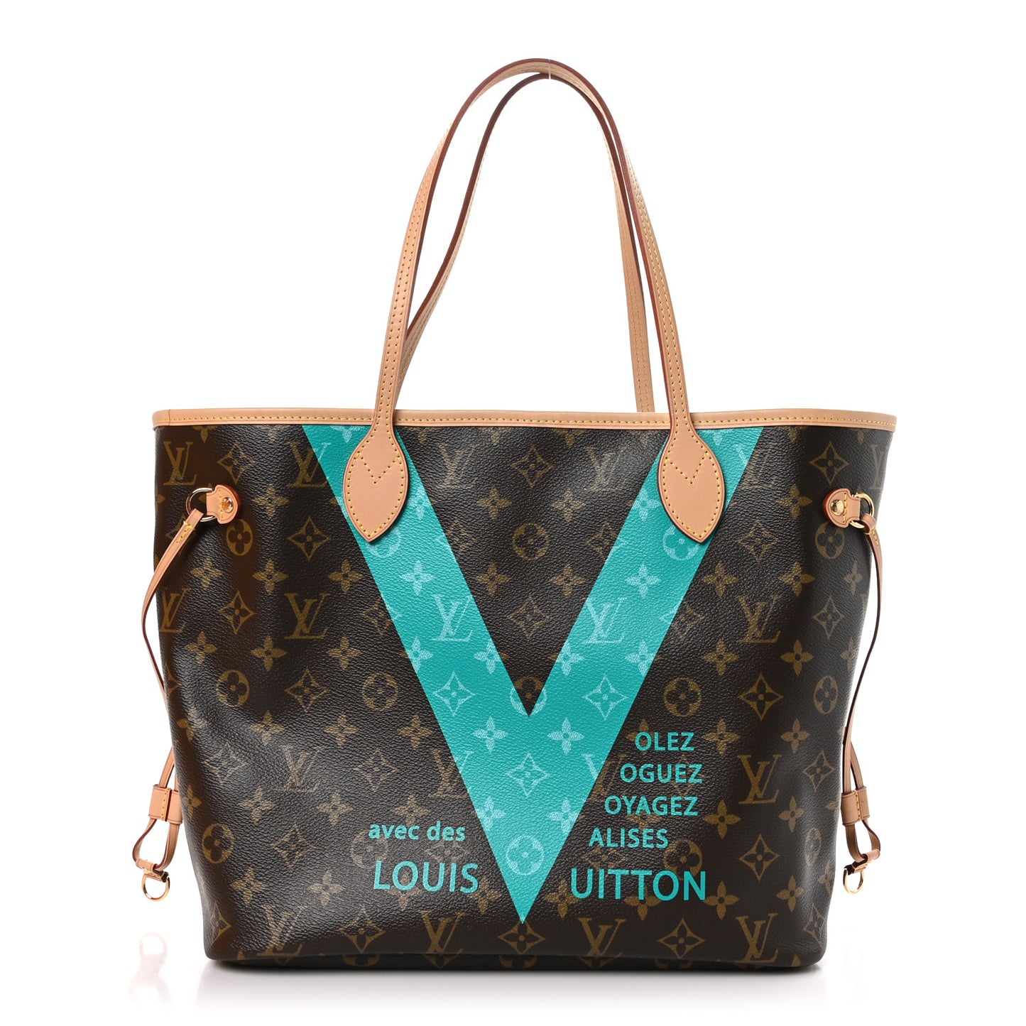 Monogram V Neverfull MM Turquoise