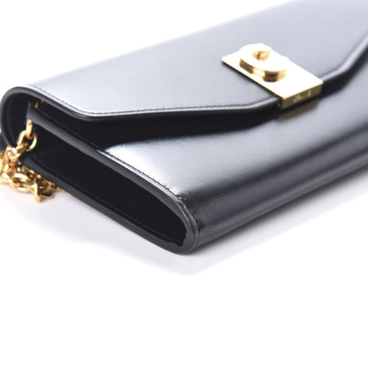 Celine Shiny Smooth Calfskin C Wallet On Chain Bag Black 8 of 9