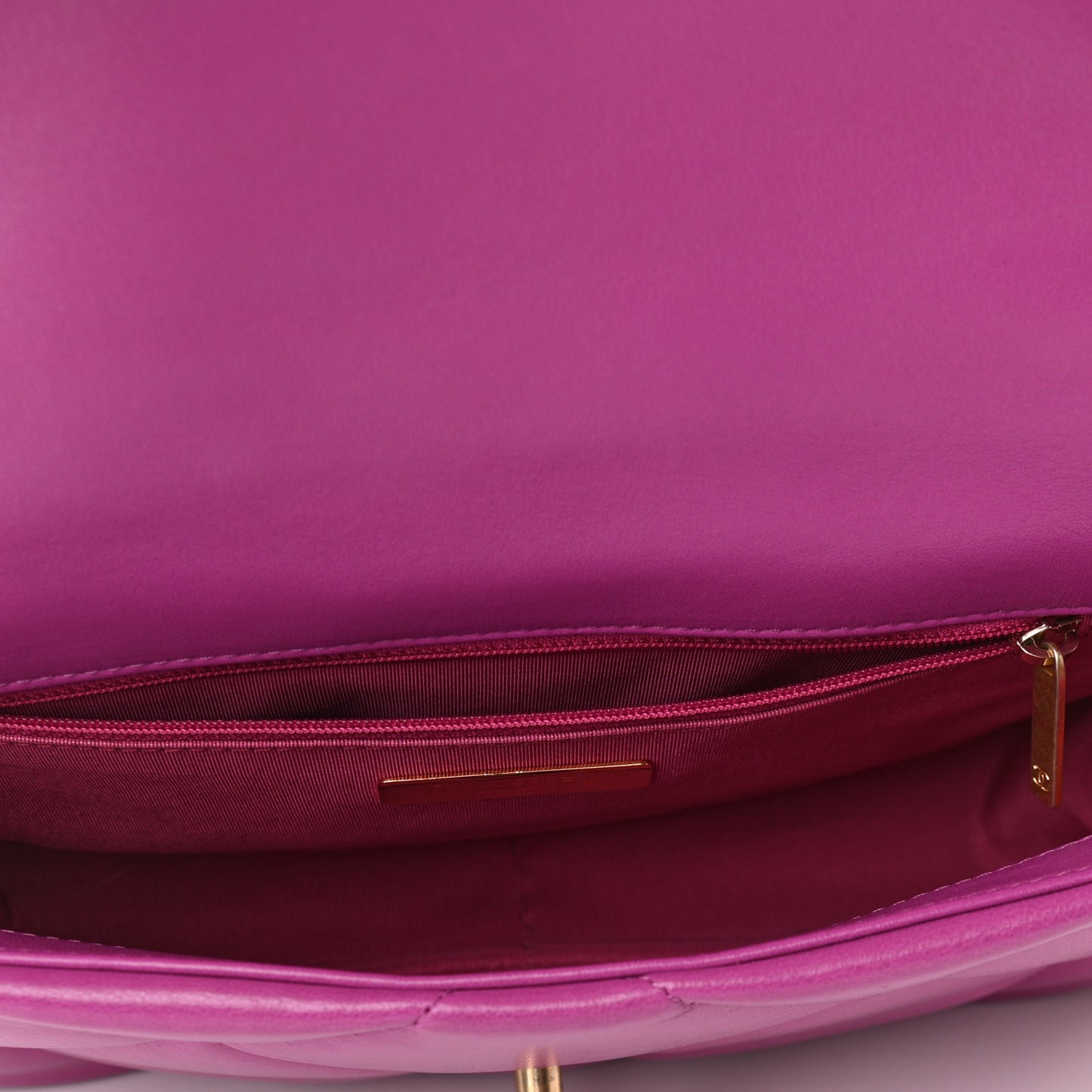 Lambskin Quilted Medium Chanel 19 Flap Purple