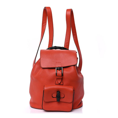 Gucci Calfskin Small Bamboo Backpack Orange 1 of 8