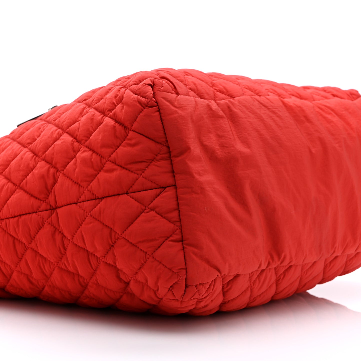 Nylon Quilted Large Coco Cocoon Tote Red