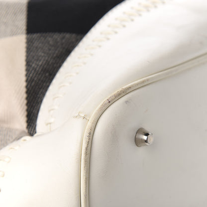 Burberry Canvas Mega Check Satchel White 9 of 11
