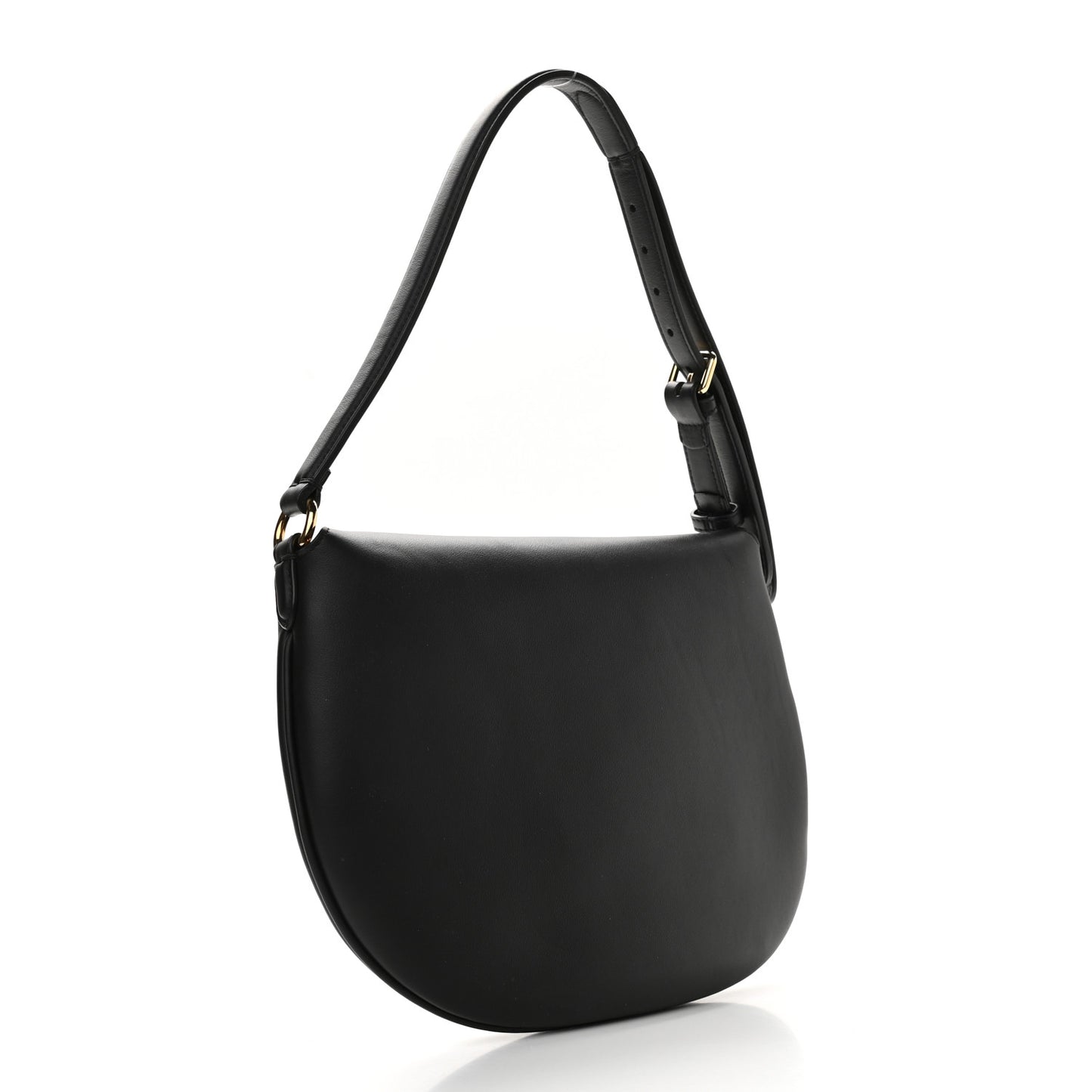 Vitello Grace Suede Small Croissant Hobo Black