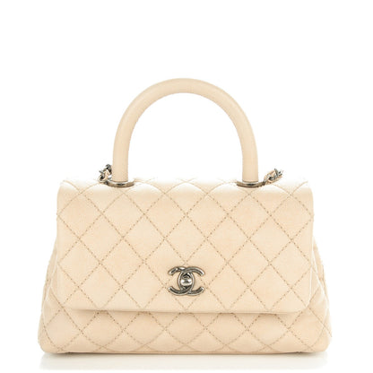 Chanel Caviar Quilted Mini Coco Handle Flap Light Beige 1 of 8