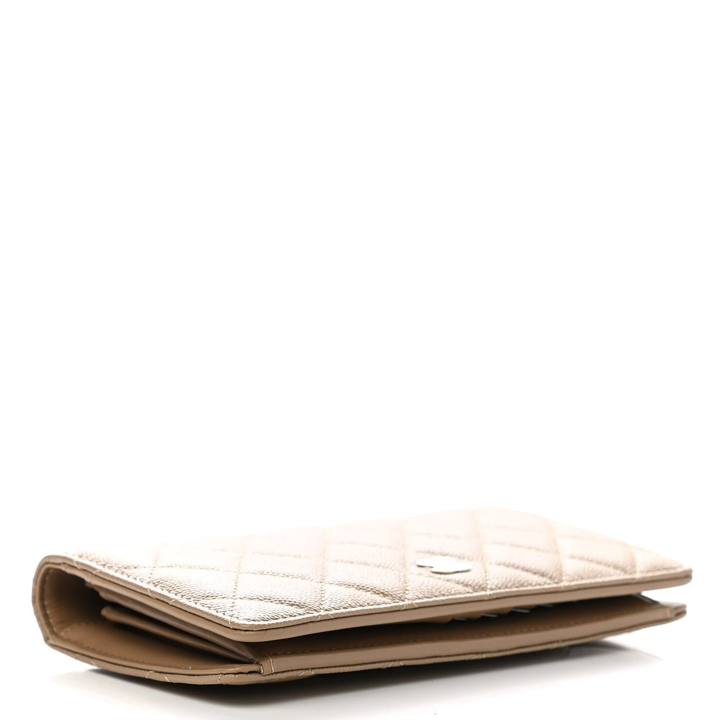 Caviar Quilted Yen Wallet Dark Beige