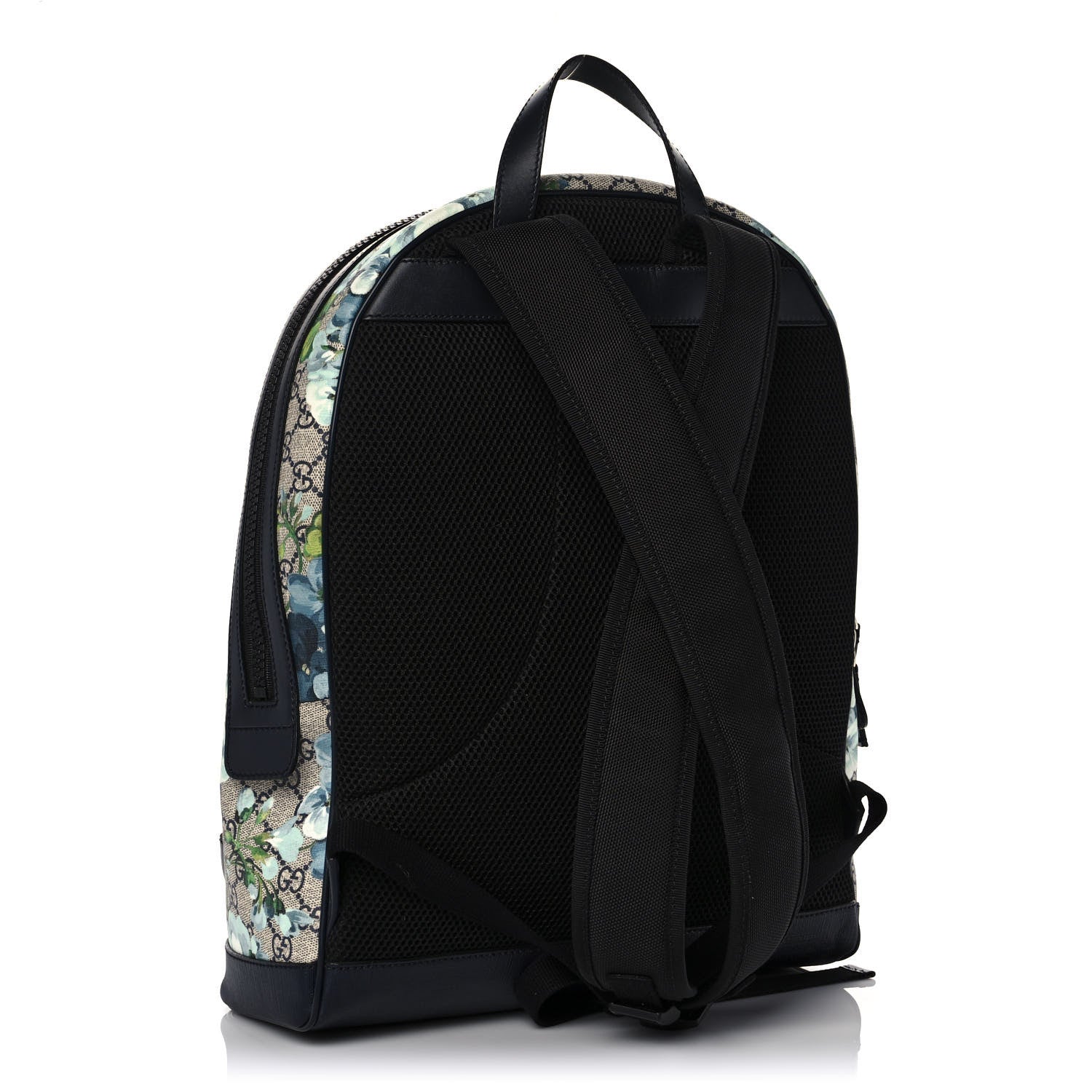 Gucci GG Supreme Monogram Blooms Medium Day Backpack Beige Blue Navy 3 of 12