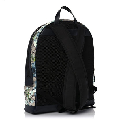 Gucci GG Supreme Monogram Blooms Medium Day Backpack Beige Blue Navy 3 of 12