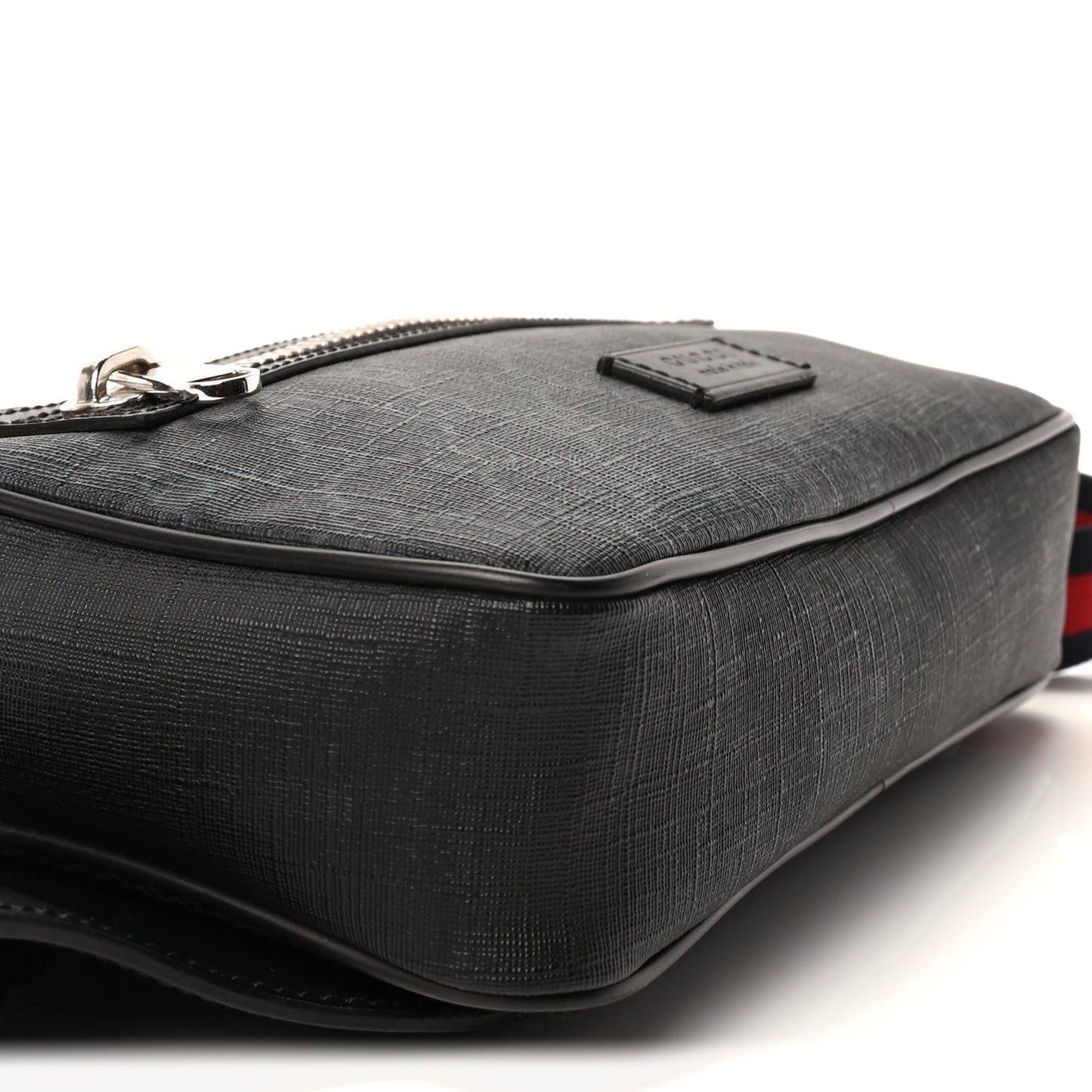 Soft GG Supreme Monogram Web Belt Bag  Black Grey