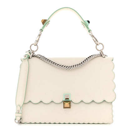 Fendi Vitello Liberty Scalloped Studded Kan I Shoulder Bag Bianco 1 of 11