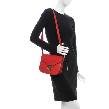 MCM Calfskin Patricia Crossbody Bag Ruby Red 2 of 16
