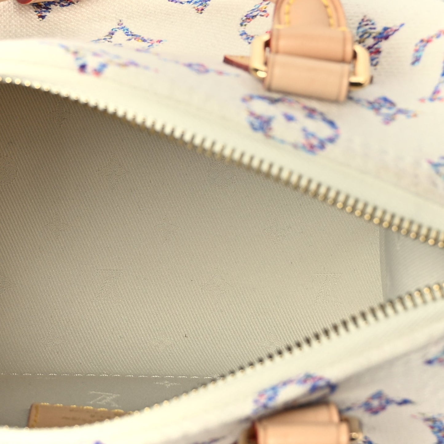 Monogram Jacquard Fabric Speedy Bandouliere 20 Multicolor Beige