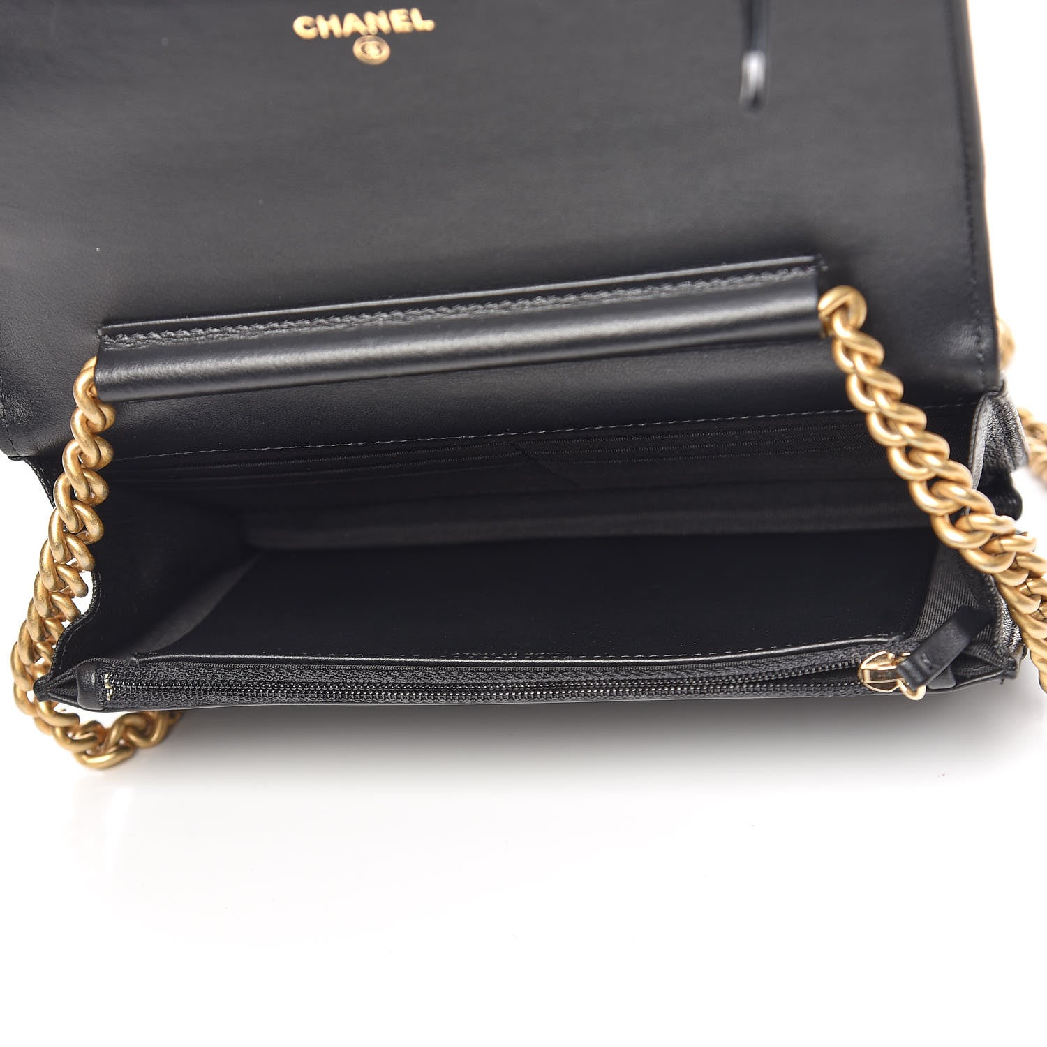 Chanel Caviar Quilted Boy Wallet On Chain WOC Black 7 of 12