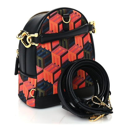 MCM Jaquard Cubic Monogram Rockstar X-Mini Tracy Backpack Multicolor 2 of 8