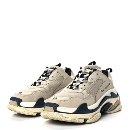 Balenciaga Fabric Mesh Womens Triple S Sneakers 38 Beige Black 4 of 9