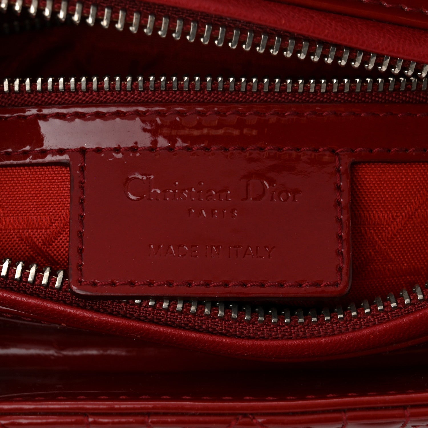 Christian Dior Patent Cannage Medium Lady Dior Red 6 of 7