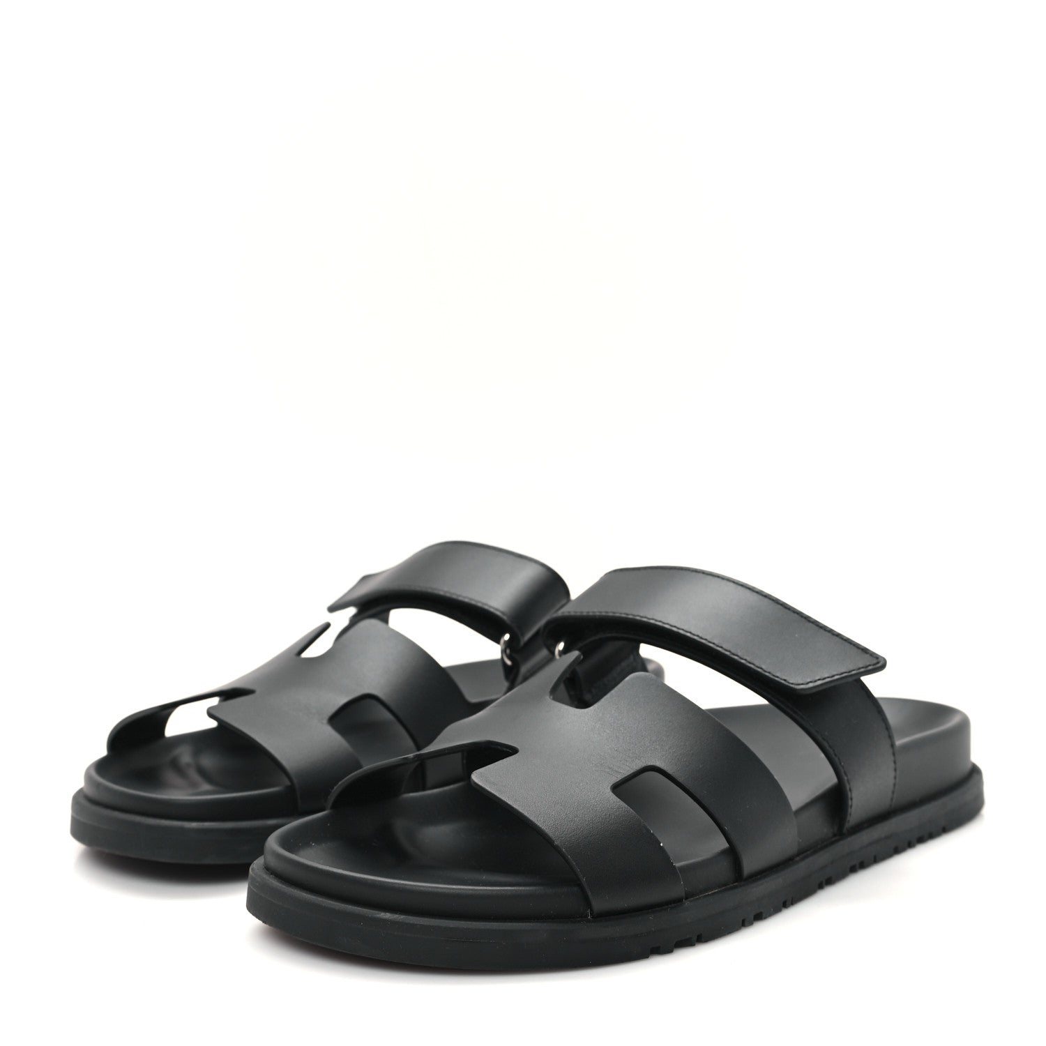 Hermes Calfskin Womens Chypre Sandals 38 Black 4 of 12