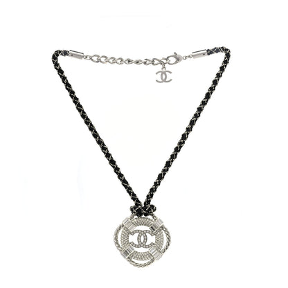 Chanel Crystal CC Lifesaver Rope Pendant Necklace  Silver 2 of 3