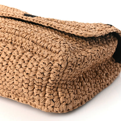 Saint Laurent Raffia Calfskin Monogram Medium Niki Chain Satchel Natural 8 of 8