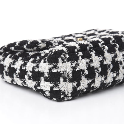 Chanel Tweed Quilted Medium 19 Flap Black Ecru White 8 of 9