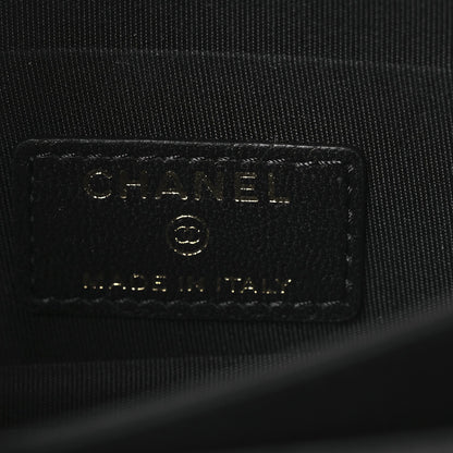 Chanel Lambskin Quilted Mini Camellia Bow Wallet On Chain WOC Black 6 of 7