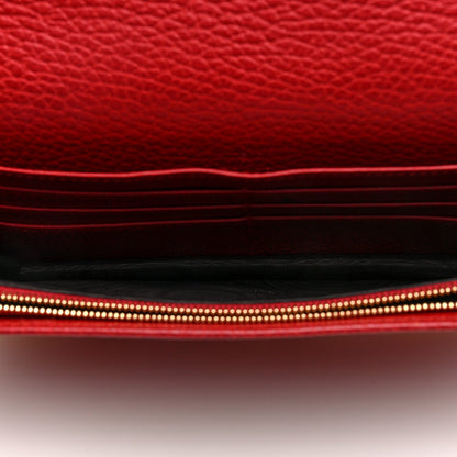 Gucci Dollar Calfskin Mini GG Marmont Chain Wallet Hibiscus Red 5 of 7