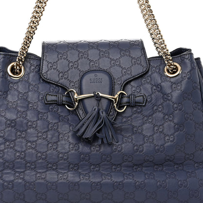 Gucci Guccissima Medium Emily Shoulder Bag Blue 8 of 14