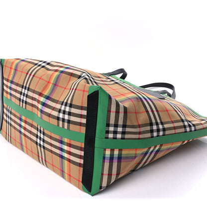 Burberry Vintage Rainbow Check Extra Large The Giant Reversible Tote  Antique Yellow 8 of 8