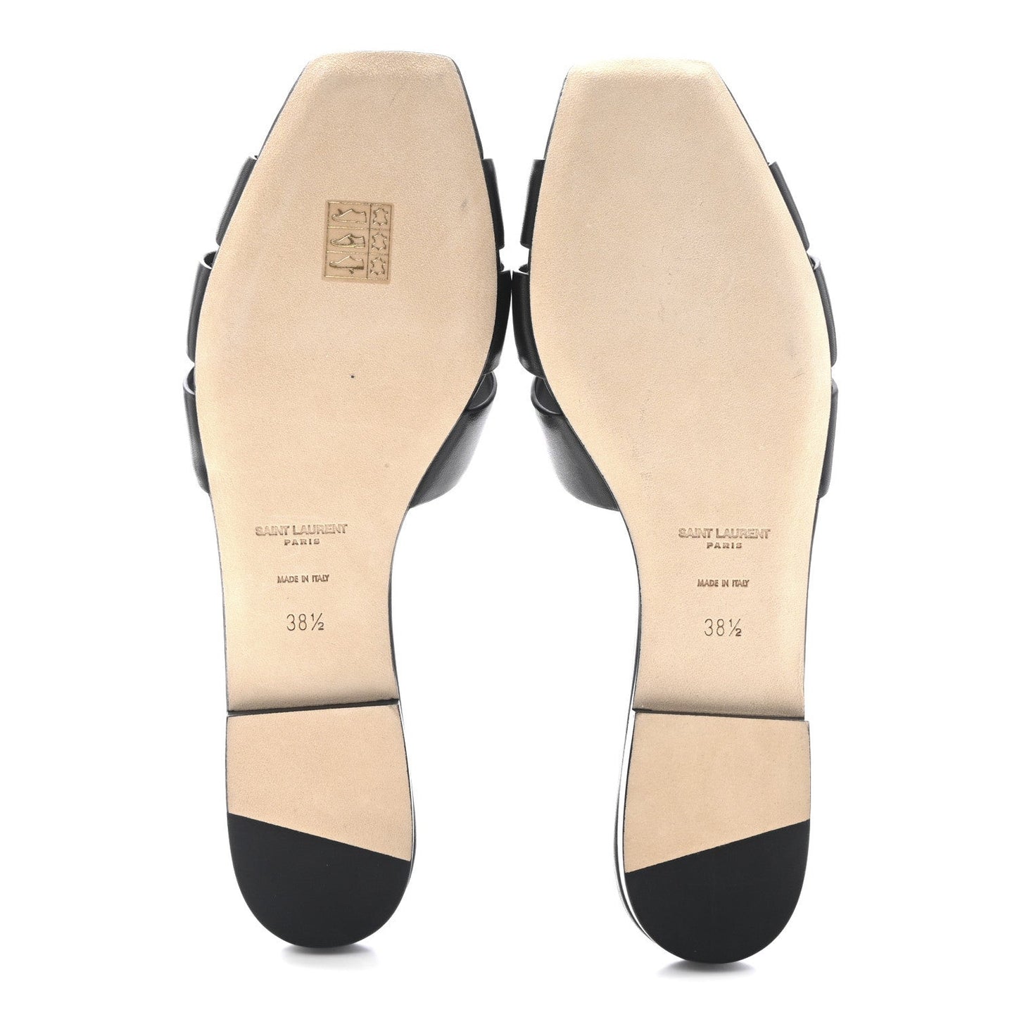 Calfskin Tribute 05 Slide Sandals 38.5 Black