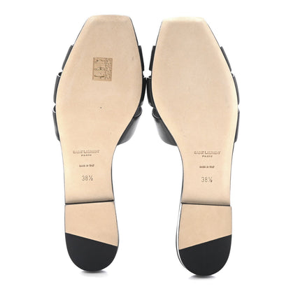 Saint Laurent Calfskin Tribute 05 Slide Sandals 38.5 Black 6 of 7