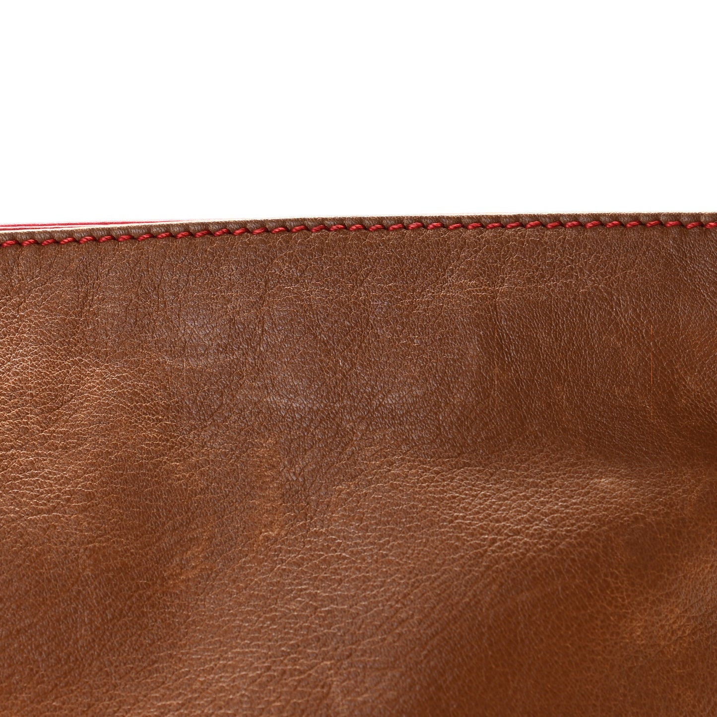 Vitello Foldover Clutch Red Brown