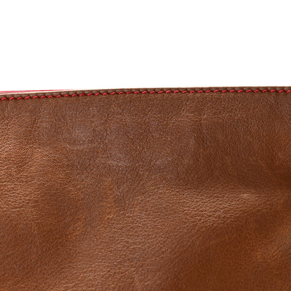 Fendi Vitello Foldover Clutch Red Brown 9 of 10