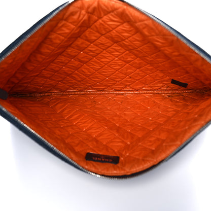 Chanel Denim Medium Deauville Cosmetic Pouch Blue Orange 5 of 10