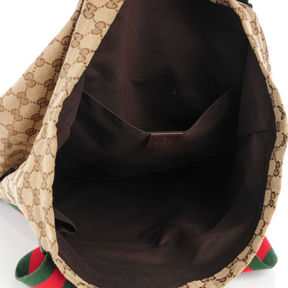 Gucci GG Monogram Medium Web Handle Vertical Tote Bag Dark Brown 5 of 7