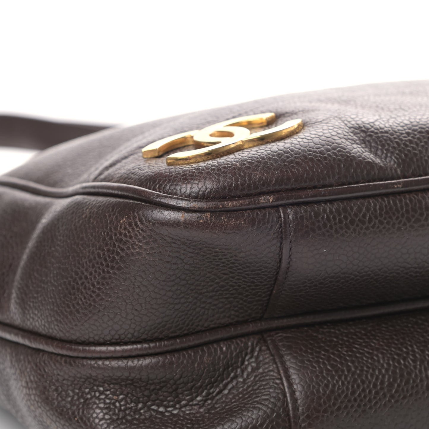 Caviar CC Shoulder Bag Dark Brown