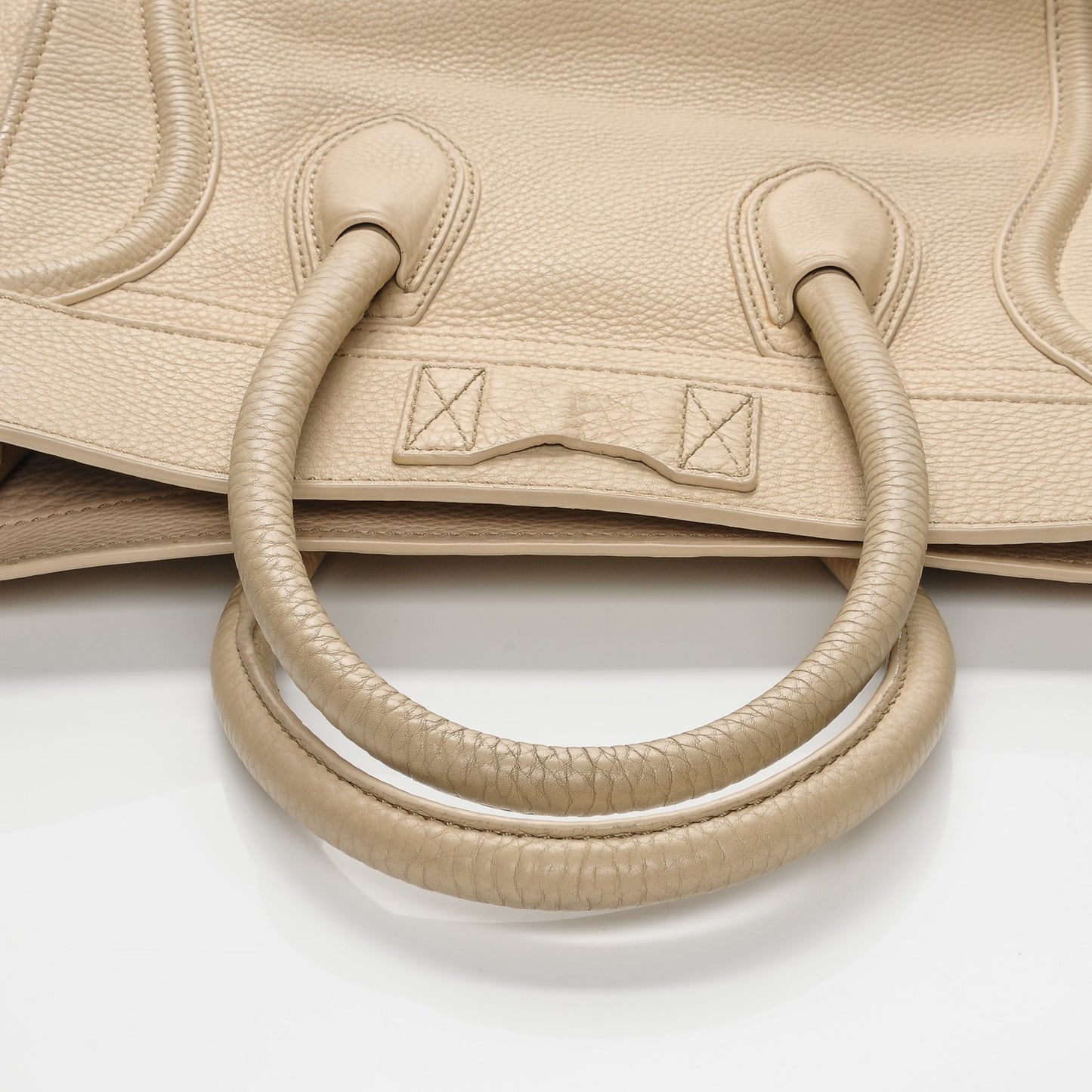 Pebbled Calfskin Mini Luggage Cream