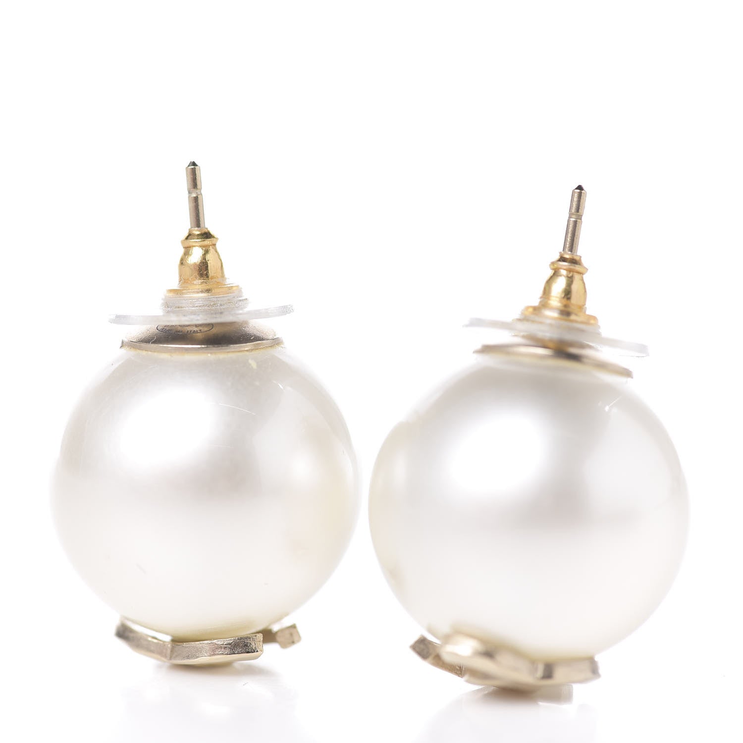 Chanel Pearl CC Large Earrings Gold 2 of 3