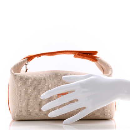 Hermes Canvas Small Bride-A-Brac Pouch Natural Orange 2 of 7
