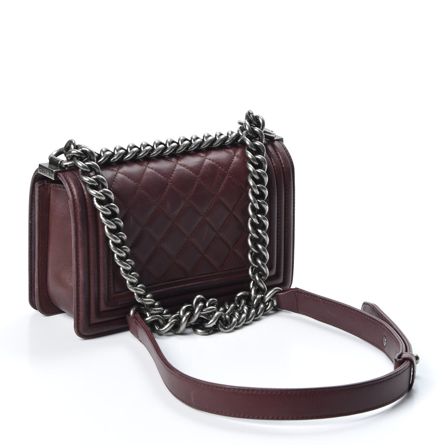 Chanel Lambskin Quilted Small Boy Flap Burgundy 2 of 11