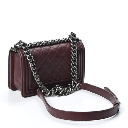 Chanel Lambskin Quilted Small Boy Flap Burgundy 2 of 11