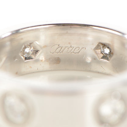 Cartier 18K White Gold 6 Diamond 5.5mm LOVE Ring 50 5.25 4 of 7