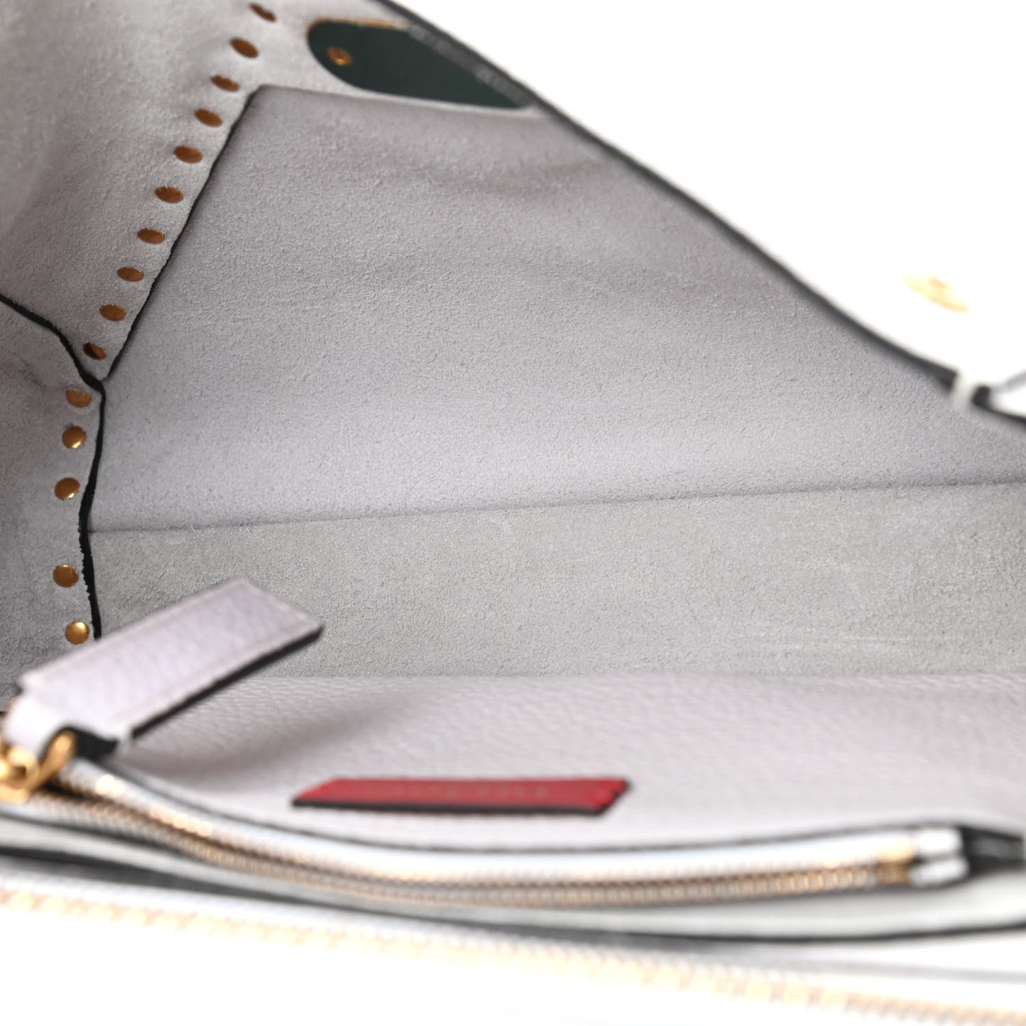 Pebbled Calfskin Medium Rockstud Hype Shoulder Bag White