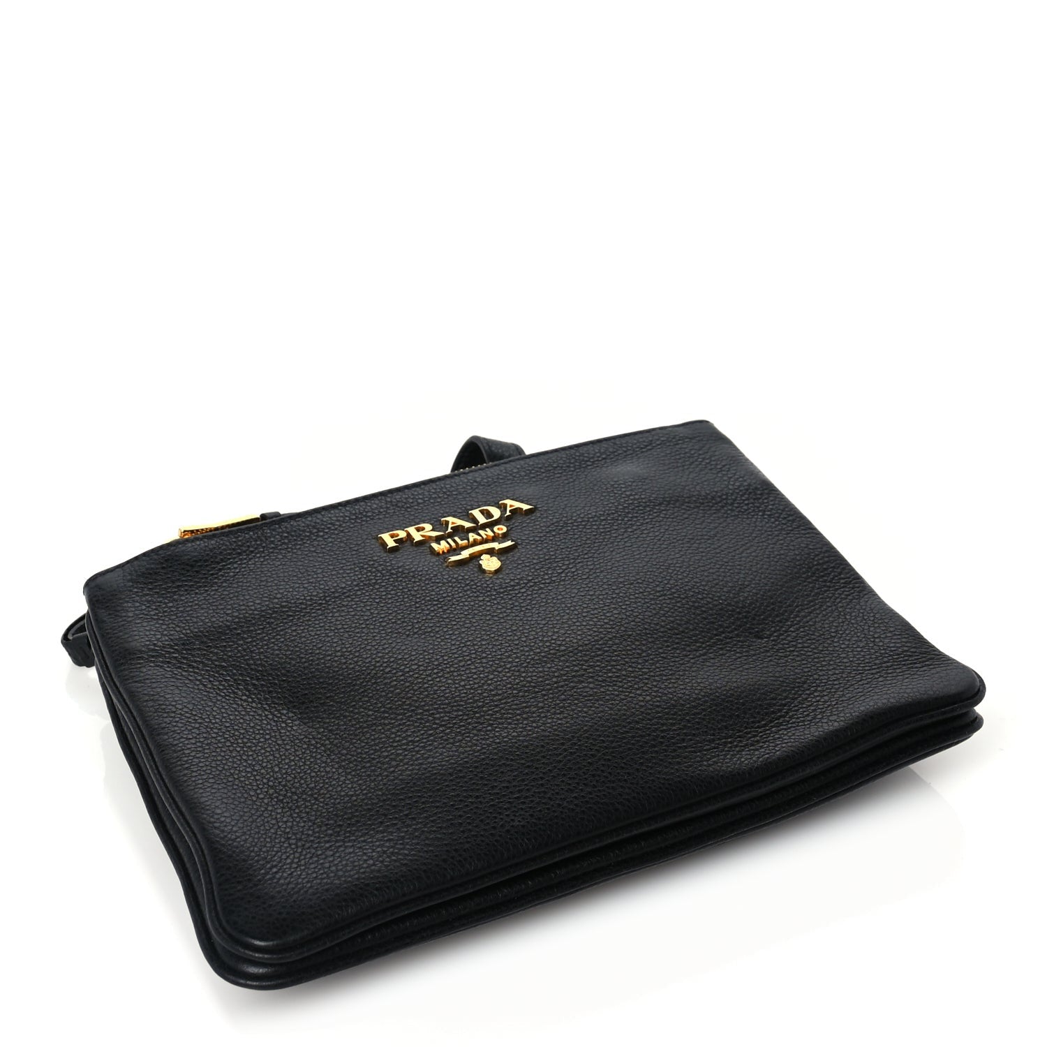 Prada Vitello Phenix Double Zip Crossbody Bag  Black 3 of 8