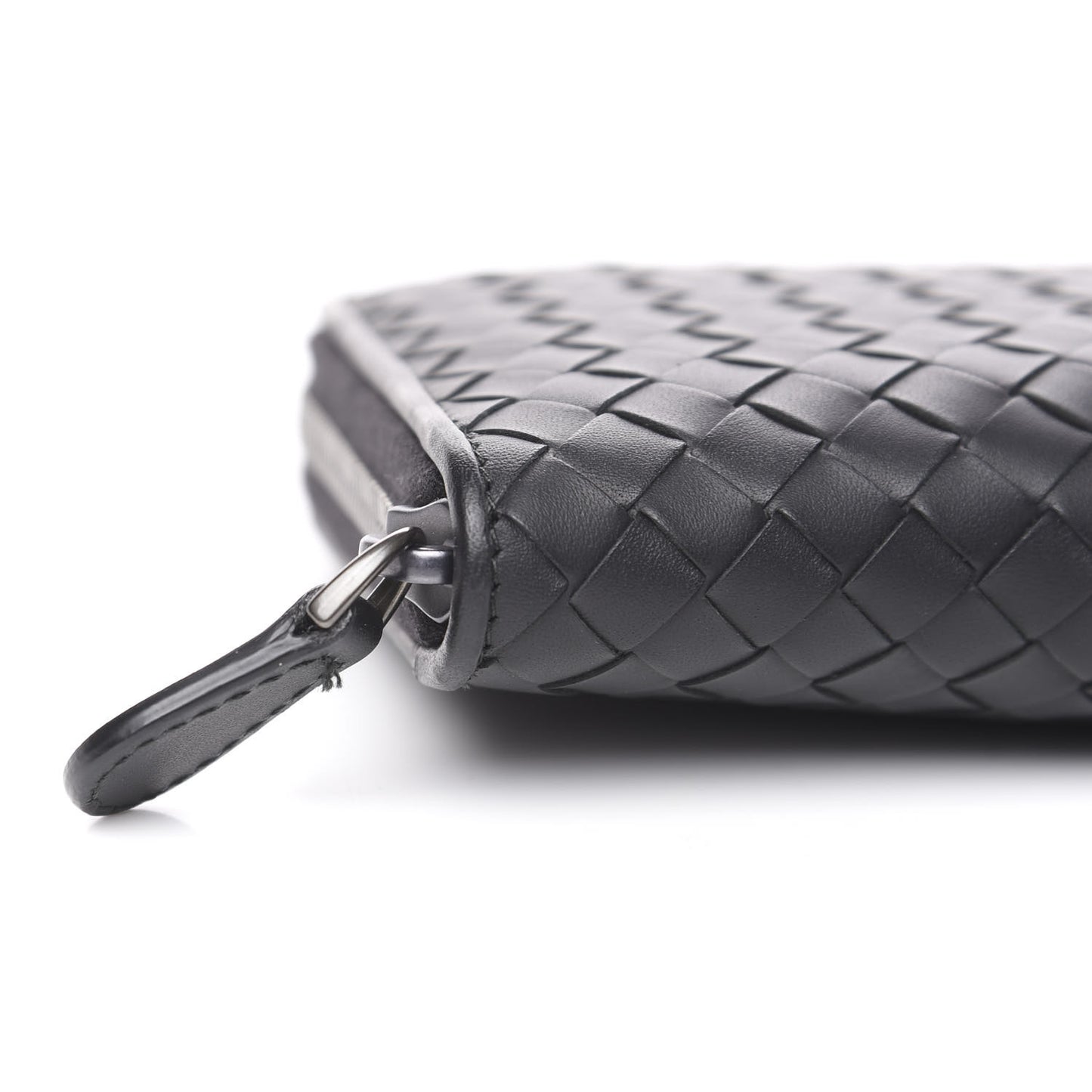 Nappa Intrecciato Zip Around Wallet Black