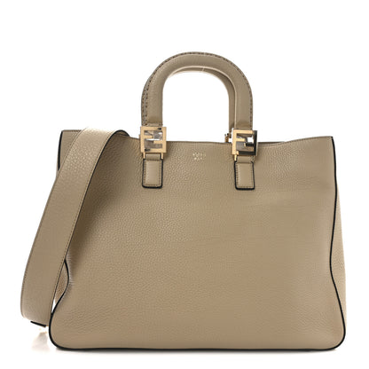 Fendi Cuoio Romano Selleria Medium FF Tote Miele Scuro 1 of 10