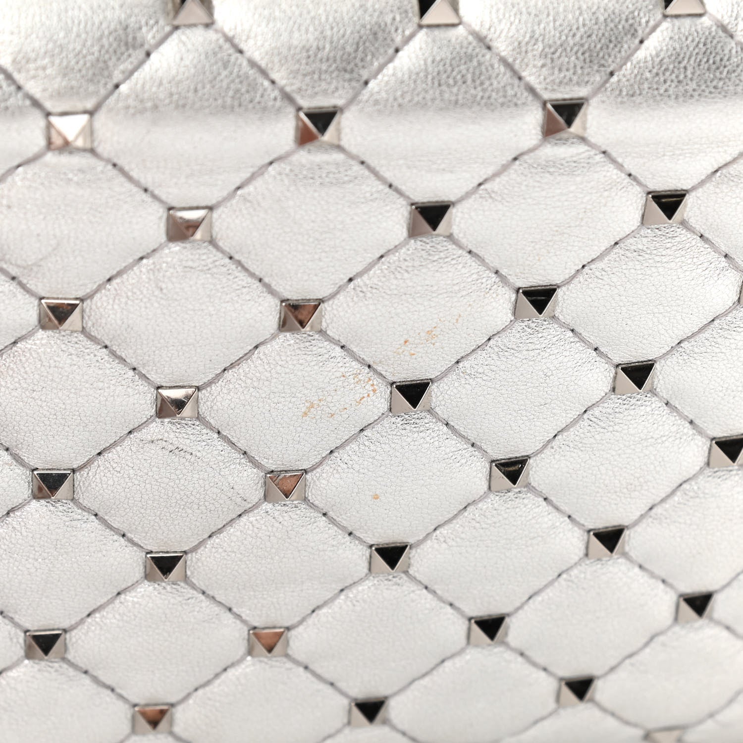 Valentino Garavani Metallic Nappa Medium Rockstud Spike Shoulder Bag Silver 15 of 17