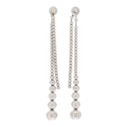 Christian Dior Metal Bead Drop Earrings Silver 1 of 6