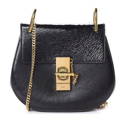 Chloe Grained Patent Mini Drew Shoulder Bag Black 1 of 9