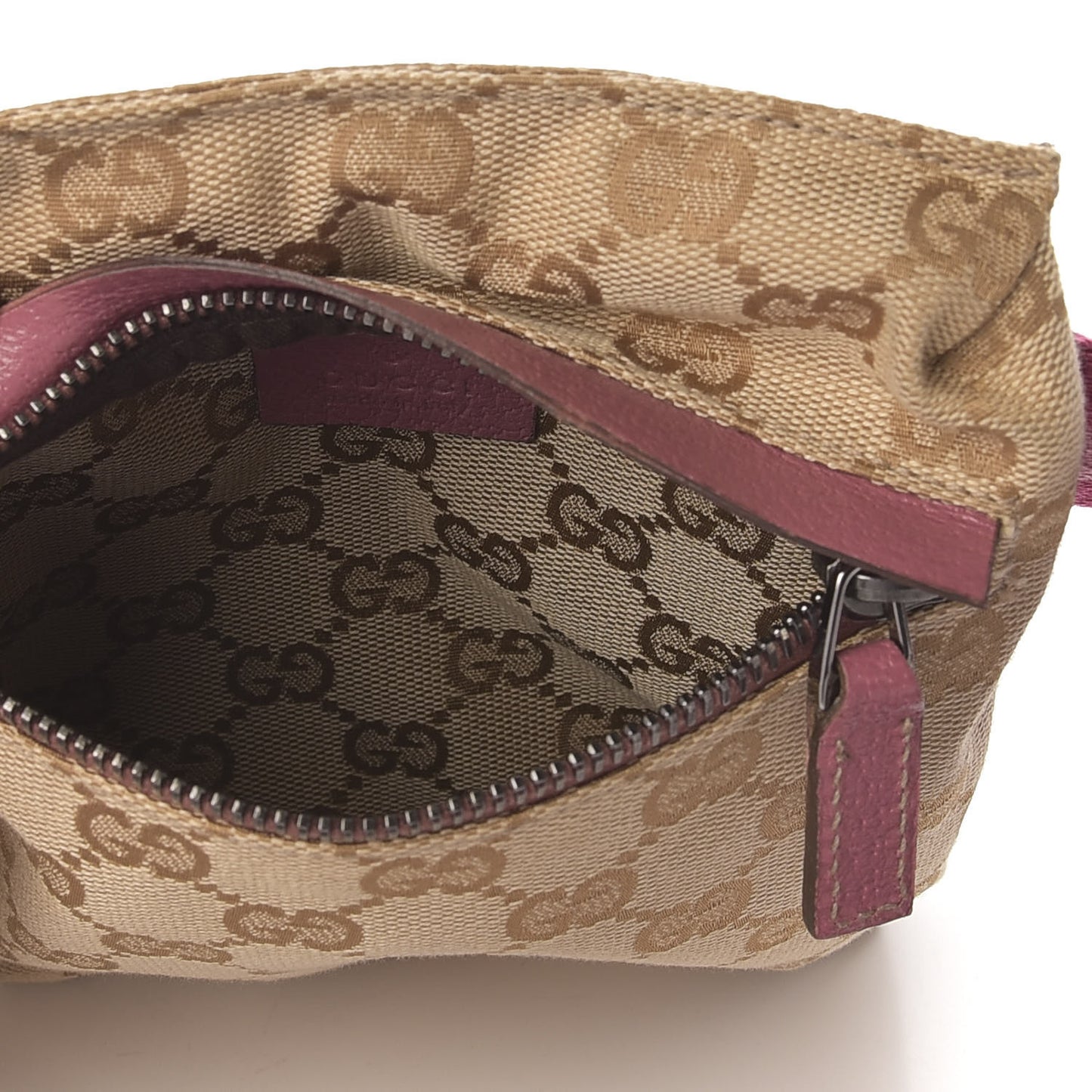 GG Monogram Web Double Pocket Belt Bag Pink