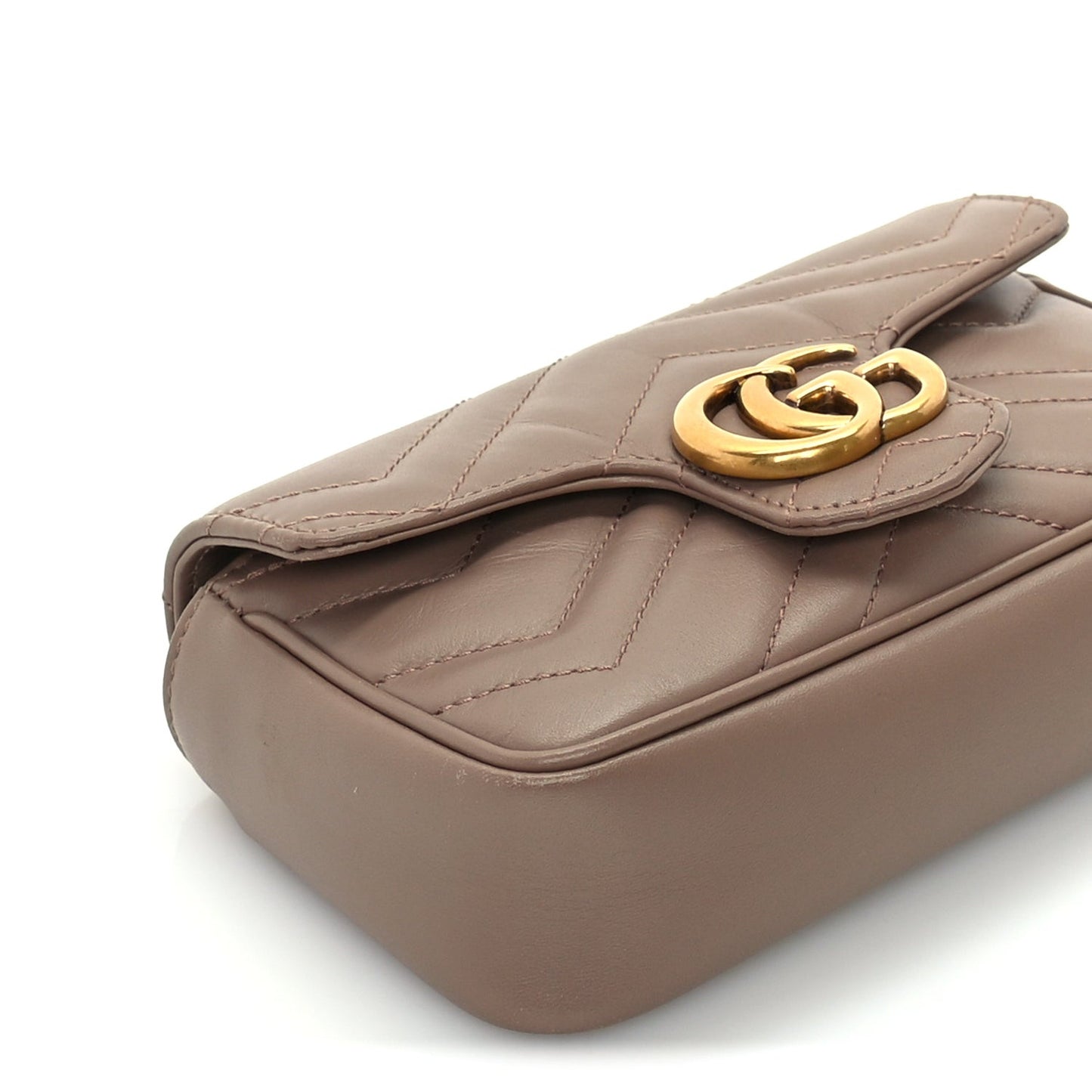 Calfskin Matelasse Super Mini GG Marmont Shoulder Bag  Porcelain Rose