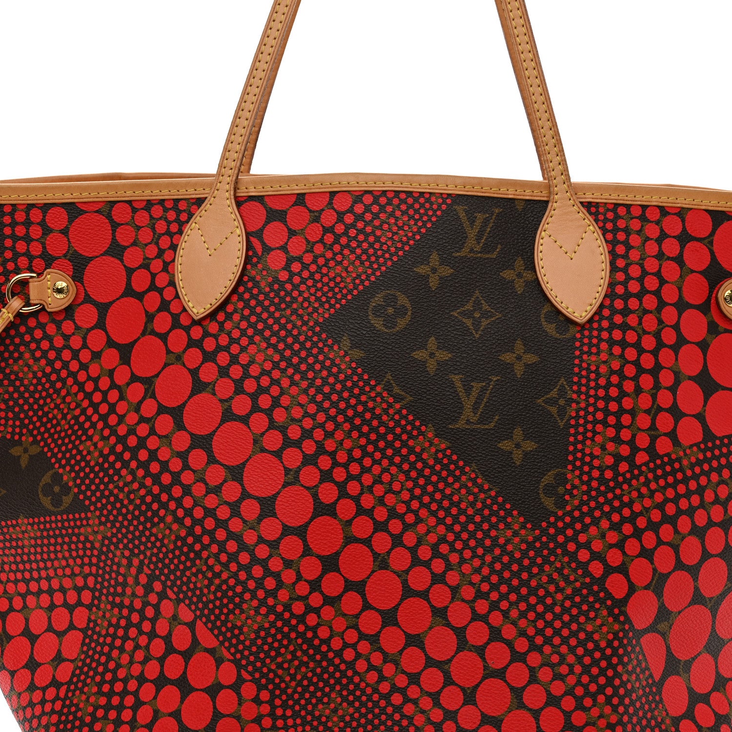Louis Vuitton Monogram Kusama Waves Neverfull MM Red 8 of 12